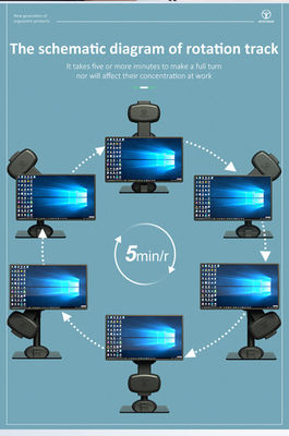 Automatic Lifting Rotating Dual Monitor Mount For Relieve Neck And Lumbar  Stiffness
