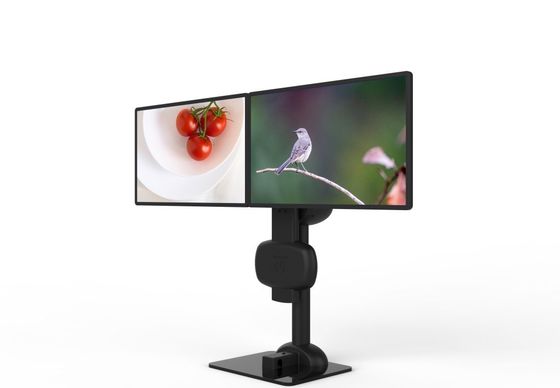 Electric Lifting Rotating Dual Monitor  Stand For Relieve Neck  Pain