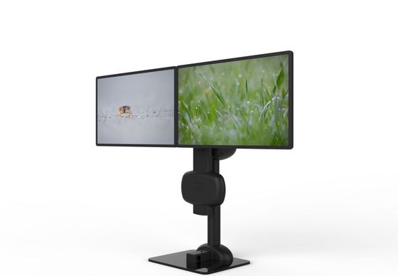 Electric Lifting Rotating Dual Monitor  Arm Stand For Relieve Neck  Pain