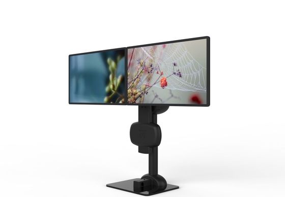 Electric Lifting Rotating Dual Monitor Arm Stand For Relieve Neck And Lumbar Pain