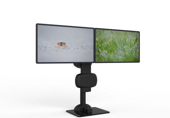 Automatic Lifting Rotating Dual Monitor Mount For Relieve Neck And Lumbar  Stiffness