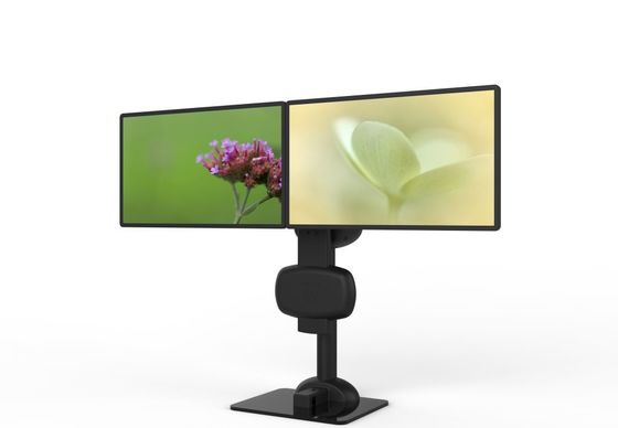 Eletric Lifting Rotating Dual Monitor Mount For Relieve Neck And Lumbar Stiffness
