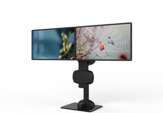 Eletric Lifting Rotating Dual Monitor Stand For Relieve Neck And Lumbar  Stiffness