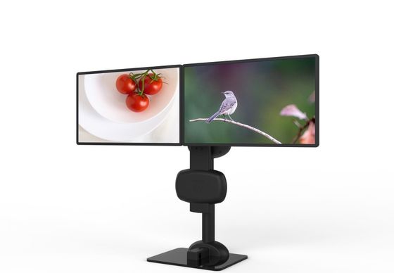 Automatic Lifting Rotating Dual Monitor Arm Mount For Relieve Neck And Lumbar Pain